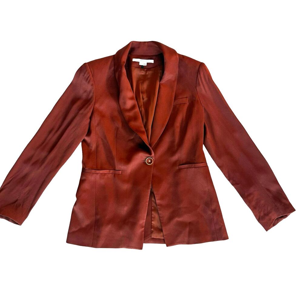 Veronica Beard Women's Rust Satin Dickey Blazer Size 8